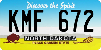 ND license plate KMF672