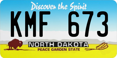 ND license plate KMF673