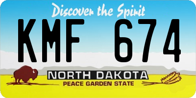 ND license plate KMF674
