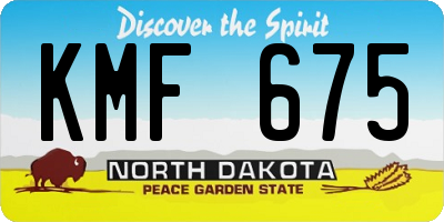 ND license plate KMF675
