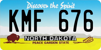 ND license plate KMF676