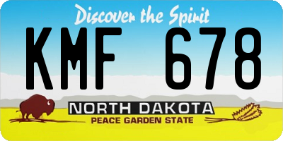 ND license plate KMF678
