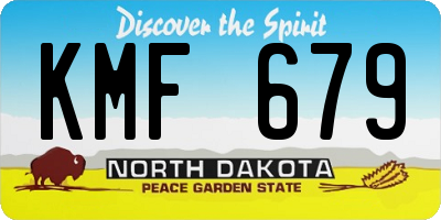 ND license plate KMF679