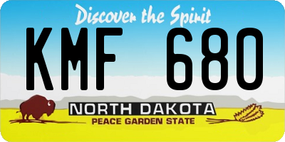 ND license plate KMF680