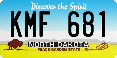 ND license plate KMF681