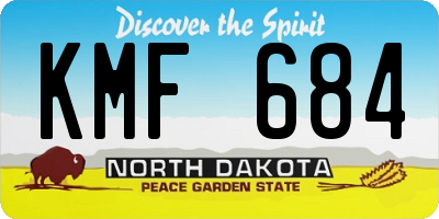 ND license plate KMF684