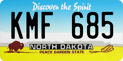 ND license plate KMF685