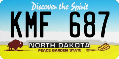 ND license plate KMF687