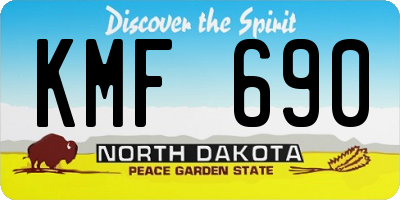 ND license plate KMF690