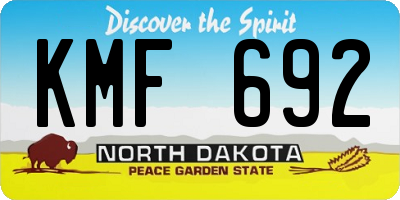 ND license plate KMF692
