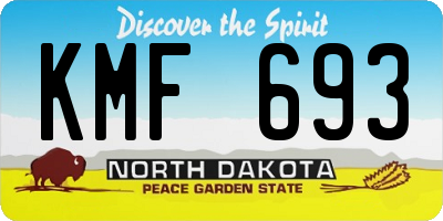 ND license plate KMF693