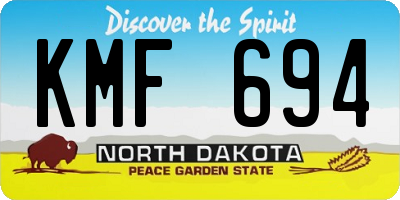 ND license plate KMF694