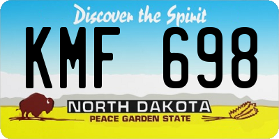 ND license plate KMF698
