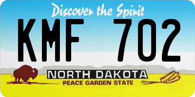 ND license plate KMF702