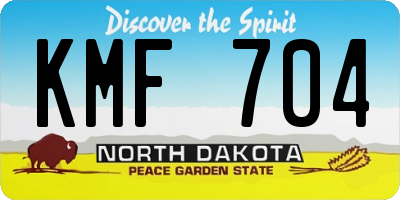 ND license plate KMF704