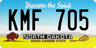 ND license plate KMF705