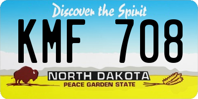 ND license plate KMF708