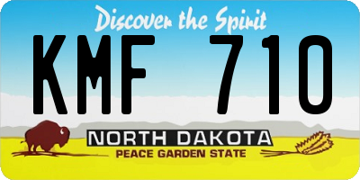 ND license plate KMF710