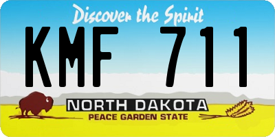 ND license plate KMF711