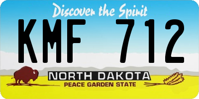 ND license plate KMF712