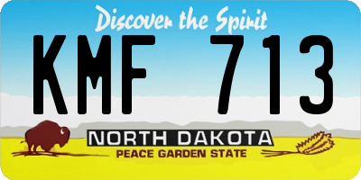 ND license plate KMF713