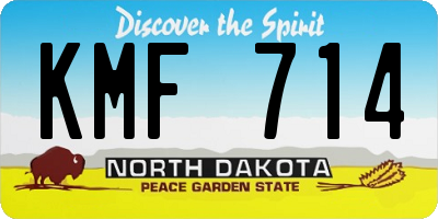 ND license plate KMF714