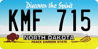 ND license plate KMF715