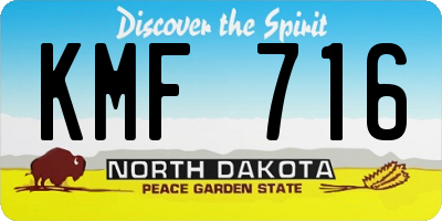 ND license plate KMF716