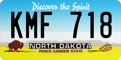 ND license plate KMF718