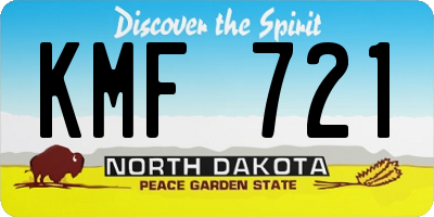 ND license plate KMF721