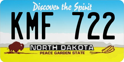 ND license plate KMF722