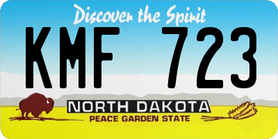 ND license plate KMF723