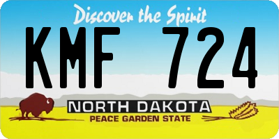 ND license plate KMF724