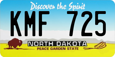 ND license plate KMF725