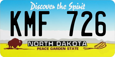 ND license plate KMF726