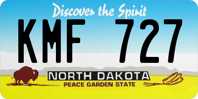 ND license plate KMF727