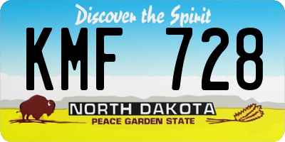 ND license plate KMF728
