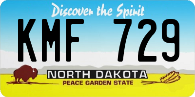 ND license plate KMF729