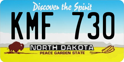 ND license plate KMF730