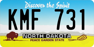 ND license plate KMF731
