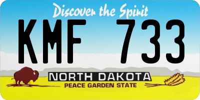 ND license plate KMF733
