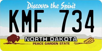 ND license plate KMF734