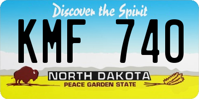 ND license plate KMF740