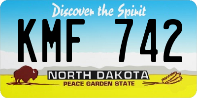 ND license plate KMF742