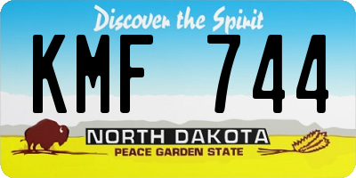 ND license plate KMF744