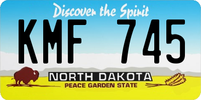 ND license plate KMF745