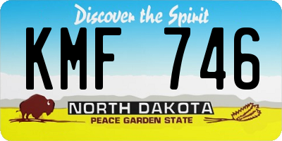 ND license plate KMF746