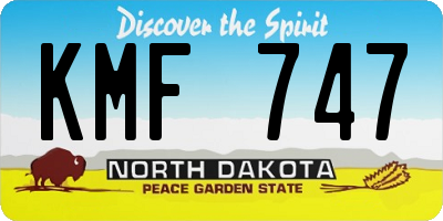 ND license plate KMF747