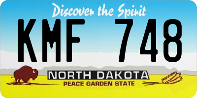 ND license plate KMF748