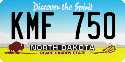 ND license plate KMF750